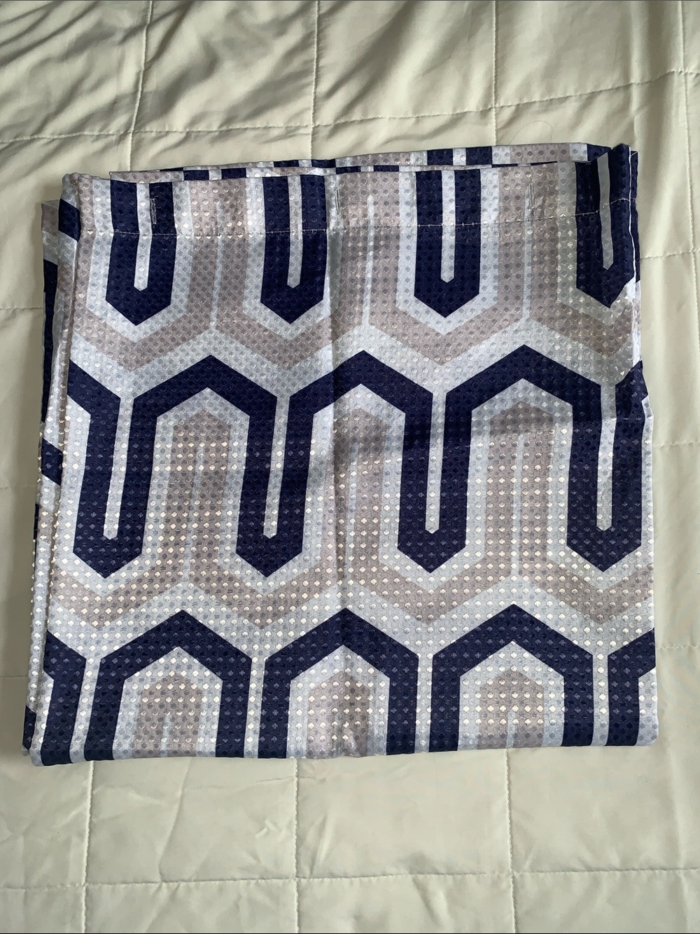 Mainstays Navy and Gray Geometric Shower Curtain Panel